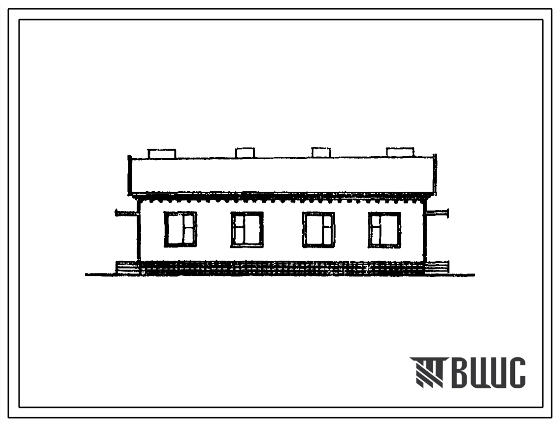 Типовой проект 184-40-94сп.86 Одноэтажный дом на две трехкомнатные квартиры. Для индивидуального строительства в сельской местности