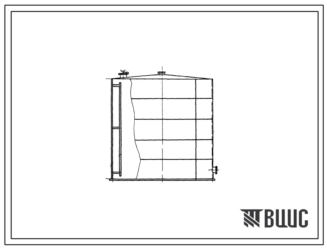 Типовой проект 705-4-27 Стальной вертикальный надземный цилиндрический резервуар для неагрессивных химпродуктов емкостью 300м3.
