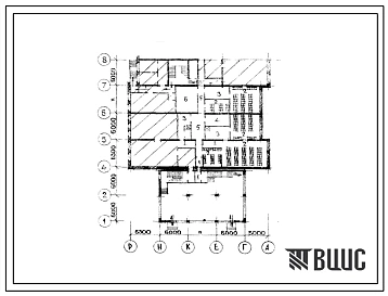 Типовой проект Б-3-295(213-1-123-209м) Помещения 1 этажа, детских яслей-сада на 280 мест /в конструкциях серии 123/, (убежище на 295 человек, размеры убежища 36,3м на 28,2м, режимы вентиляции 1,2,3).