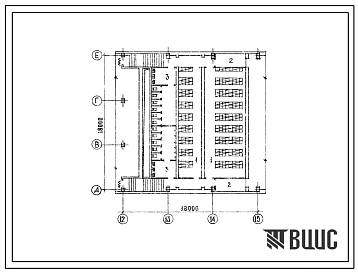 Типовой проект Б-1-255(262-12-186) Хозяйственно-бытовые помещения, в подвале районного дома культуры в полносборных конструкциях с залом на 700 мест, (убежище на 255 человек, размеры убежища 18м на 18м, режимы вентиляции 1,2,3).