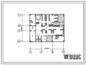 Типовой проект Б-2-190(402-11-85) Хозяйственно-бытовые помещения, в подвале производственно-лабораторного корпуса производственной базы нгду на 600-800 скважин, (убежище на 190 человек, размеры убежища 18м на 15м, режимы вентиляции 1,2,3).