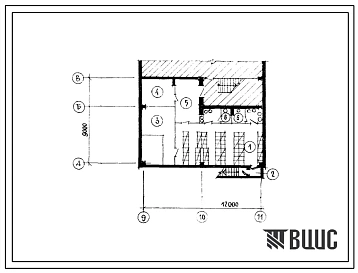 Типовой проект П-1-80(408-32-2.84) Общественные помещения в подвале фабрики химической чистки одежды (убежище на 80 человек, размеры убежища 12м на 9м, режимы вентиляции 1,2,3).