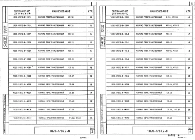 Выпуск 2-8 Колонны для зданий с высотой этажей 4,8; 4,8 (6,0) и 3,6 (4,8) м. Пространственные каркасы. Рабочие чертежи