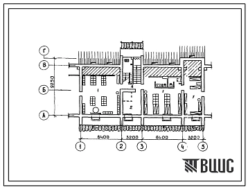 Типовой проект П-4-82(103-018.13.86) Помещения подвала трехэтажной рядовой блок-секции на 6 квартир (Р ЗА-4Б) с не сущими кирпичными поперечными стенами, (убежище на 82 человек, размеры убежища 19,2м на 9,25м, режимы вентиляции 1,2).