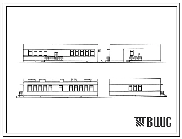 Типовой проект 224-9-173м Блок учебных мастерских для трудового обучения (стены кирпичные) на 4 помещения.