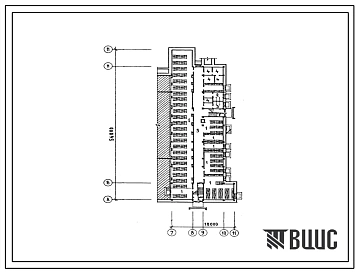 Типовой проект П-4-830(232-1-133.85) Хозяйственно-бытовые помещения в подвале профтехучилища на 720 учащихся (сельскохозяйственного профиля), (убежище на 830 человек, размеры убежища 54м на 18м, режимы вентиляции 1,2).