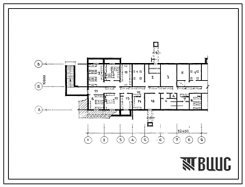 Типовой проект П-4-333(76-090сп.85 76-091сп.85) Помещения общественного назначения, размещаемые в подвале 9-этажного жилого дома, скомпонованного из блок-секций серии 76, (убежище на 333 человек, размеры убежища 32,4м на 10,8м, режимы вентиляции 1,2).