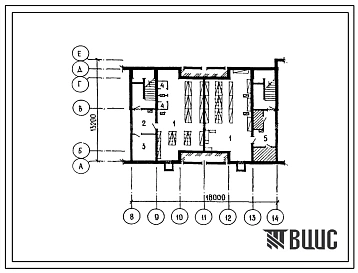Типовой проект П-4-100(111-26-95.85) Хозяйственно-бытовые помещения в подвале 2-этажного 3-секционного 16-квартирного жилого дома (наружные стены из аглопоритобетонных панелей), (убежище на 100 человек, размеры убежища 18м на 13,2м, режимы вентиляции 1,2)