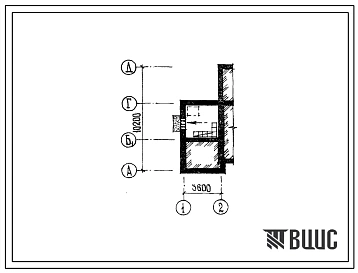 Типовой проект П-4-7(141-210-21) Бытовое помещение в подвале жилого дома двухэтажного одноквартирного с квартирой 3Б в двух уровнях, (убежище на 7 человек, размеры убежища 10,2м на 3,6м, режимы вентиляции 1).