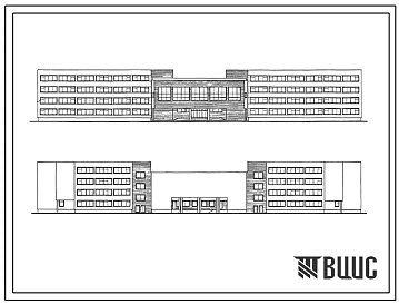 Типовой проект 222-1-459.85 Школьный комплекс на 33+33 класса (2502 учащихся). Здание четырехэтажное. Конструкции по серии 1.020.-1/83. Стены из керамзитобетонных панелей.