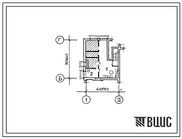 Типовой проект П-4-10(144-000-471.13.86) Хозяйственно-бытовые помещения в подвале одноквартирного 4-комнатного жилого дома с мансардой для государственного строительства, (убежище на 10 человек, размеры убежища 7,06м на 6,07м, режимы вентиляции 1).