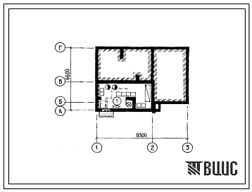 Типовой проект П5-9(141-210-33.84) Хозяйственные помещения подвала жилого дома двухэтажного 1-квартирного с квартирой 4б в двух уровнях, (убежище на 9 человек, размеры убежища 9,3м на 6,6м, режимы вентиляции 1).