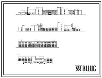 Типовой проект 244-1-37 Главный корпус детского санатория на 210 мест. Здание трёхэтажное. Стены из кирпича.