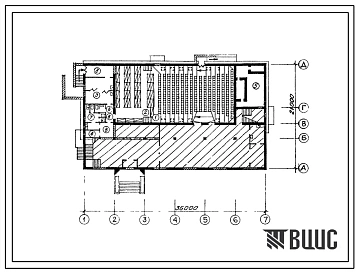 Типовой проект П-4-375(265-12-287с 13.87) Помещения 1 этажа клуба на 375 посетителей (зал на 300 мест), (убежище на 375 человек, размеры убежища 36м на 21м, режимы вентиляции 1,2).