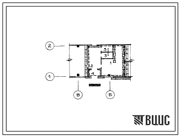 Типовой проект Б-2-23(503-2-3) Бытовые помещения 1 этажа филиала автотранспортного предприятия на 15 автобусов с открытой стоянкой для сельской местности, (убежище на 23 человек, режимы вентиляции 1).