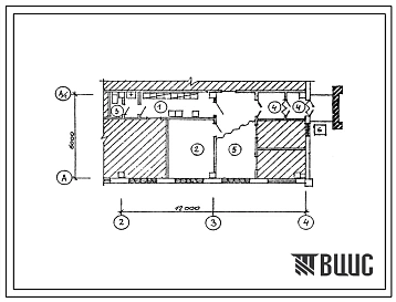 Типовой проект П-5-15(503-1-84.13.91) Помещения гаража на 10 грузовых автомобилей с открытой стоянкой (стены панельные), (убежище на 15 человек, размеры убежища 12м на 6м, режимы вентиляции 1,2,3).