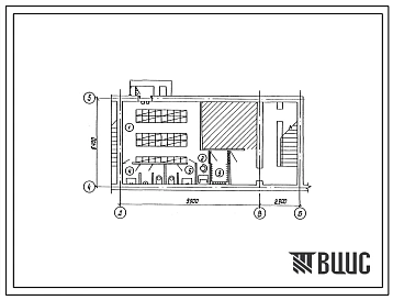 Типовой проект П-2,4-50(601-083.90) Помещения подвала сельского отделения связи пунктов с населением от 2000 до 6000 человек (СОС-3 в кирпиче), (убежище на 50 человек, размеры убежища 12,8м на 6,4м, режимы вентиляции 1,2).