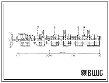 Типовой проект Б-1-1500-80.316 Помещения общественного назначения 5этажного 6секционного жилого дома из блок-секций 138-016с/1,138-017с/1,138-018с/1, (убежище на 1500 человек, размеры убежища 109,02м на 13,14м, режимы вентиляции 1,2,3).