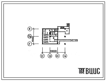 Типовой проект А-3-100(701-1-50.87) Материально-технические кладовые на отм -4.500, (убежище на 100 человек, размеры убежища 18м на 12м, режимы вентиляции 1,2).
