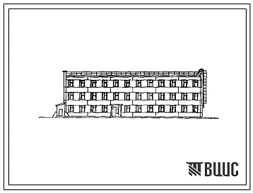 Типовой проект В-IV-90-32.86 Дом связи отделения железной дороги. Стены из железобетонных панелей по серии У-01-01/80 (для водонасыщенных грунтов). Площадь подвала 563,5 м2 (убежище на 90 человек, размеры убежища 24м на 12м,режимы вентиляции 1,2,3).