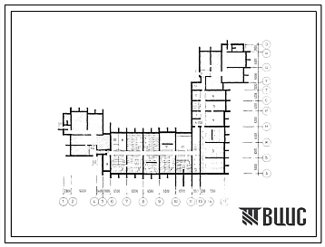 Типовой проект П-3-315(244-4-62) Хозяйственно-бытовые помещения в подвале спального корпуса на 253 места для турбаз, (убежище на 315 человек, размеры убежища 59,42м на 51,8м, режимы вентиляции 1,2).