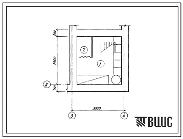 Типовой проект П-4-6(141-26-96.86) Помещения подвала двухэтажного одноквартирного жилого дома с четырехкомнатной квартирой в двух уровнях, (убежище на 6 человек, размеры убежища 3,6м на 3м, режимы вентиляции 1).
