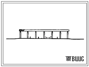 Типовой проект 705-9-4.84 Блок приема и отгрузки удобрений в наземные и авиационные транспортные средства. Размеры здания - 12x36 м. Расчетная температура: -30°С. Покрытие - асбестоцементные листы по железобетонным фермам и прогонам