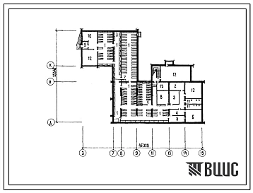 Типовой проект П-4-300(224-04-13.88) Помещения тира в подвале школы-интерната для глухих и слабослышащих детей на 156 воспитанников с детским садом на 60 воспитанников, (убежище на 300 человек, размеры убежища 41,32м на 35,54м, режимы вентиляции 1,2).