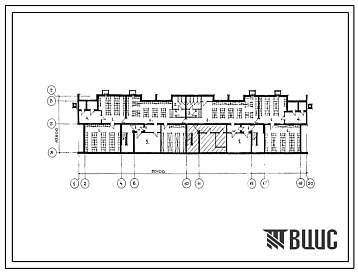 Типовой проект П-5-512(113-24-70(1.2) Бытовые помещения в подвале двух-этажного трехсекционного жилого дома на 16 квартир, (убежище на 512 человек, размеры убежища 50,1м на 10,8м, режимы вентиляции 1,2).