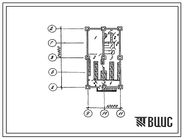Типовой проект П-2(4)-145(810-3-1) Подсобные помещения в подвале блока вспомогательных служб тепличного комбината площадью 6 га теплиц, (убежище на 145 человек, размеры убежища 24м на 12м, режимы вентиляции 1,2).