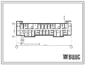 Типовой проект П-3-526(97-013(1.2)) Помещения общественного назначения в подвале 9-этажной блок-секции серии 97, (убежище на 526 человек, размеры убежища 51м на 12м, режимы вентиляции 1,2).