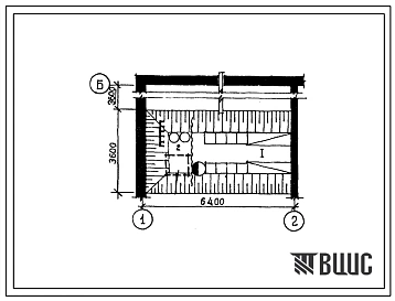 Типовой проект П-4-10(181-25-73.13.87) Бытовые помещения в погребе жилого дома одноэтажного двухквартирного с двух и четырехкомнатными квартирами, (убежище на 10 человек, размеры убежища 7,2м на 6,4м, режимы вентиляции 1).