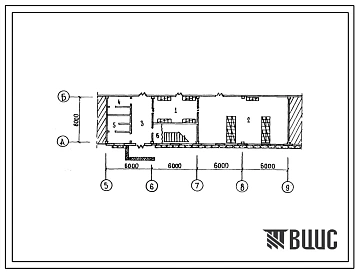 Типовой проект П-4-65(816-1-65с.84) Хозяйственно-бытовые помещения 1 этажа центральной ремонтной мастерской для хлопкосеющих хозяйств с парком 300 тракторов (6500 ГА пашни), (убежище на 65 человек, размеры убежища 24м на 6м, режимы вентиляции 1,2).