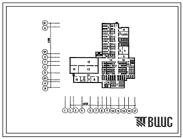 Типовой проект П-4-600(224-01-661.89) Хозяйственно-бытовые помещения подвала школы на 333 класса (1266 учащихся) для обычных условий строительства, (убежище на 600 человек, размеры убежища 51м на 48,15м, режимы вентиляции 1,2).