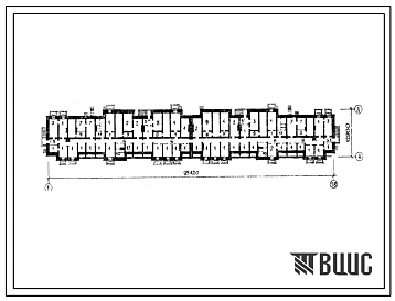 Типовой проект Б-2-700(111-94-1.75) Хозяйственно-бытовые помещения в подвале 5этажного 6секционного 80-квартирного жилого дома, (убежище на 700 человек, размеры убежища 95,42м на 12,9м, режимы вентиляции 1,2,3).