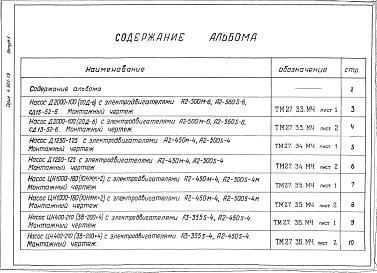 Выпуск 5 Насосные агрегаты , поставляемые без рам с насосами Д2000-100, Д1250-125, ЦН1000-180, ЦН400-210