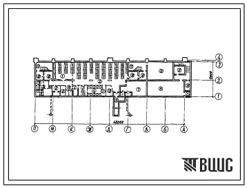 Типовой проект А-3-360(409-14-35) Хозяйственно-бытовые помещения в подвале административно-бытовой пристройки производствннного корпуса базы для обслуживания и ремонта, (убежище на 360 человек, размеры убежища 48м на 12м, режимы вентиляции 1,2).