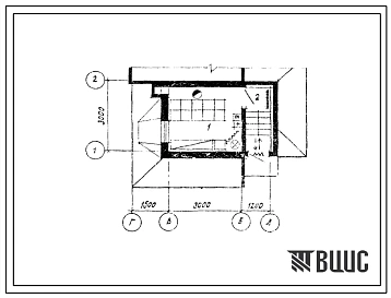 Типовой проект П-2-12(198-235-12.86) Хозяйственное помещение полузаглубленного погреба, построенного к продольной стене хозяйственного сарая (ТИП 1У), (убежище на 12 человек, размеры убежища 5,7м на 3м, режимы вентиляции 1).