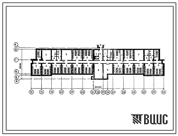 Типовой проект П-1-650(244-1-47) Вспомогательные помещения в подвале главного корпуса (блок «1») детского санатория (стены кирпичные) на 360 мест,(убежище на 650 человек, размеры убежища 80,42м на 18,6м, режимы вентиляции 1,2).