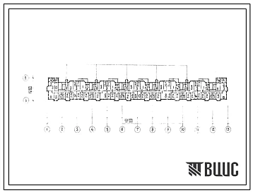 Типовой проект П-3-1704(112-012м(1)) Помещения общественного назначения, размещаемые в подвале 9-этажного дома, (убежище на 1704 человек, размеры убежища 151,2м на 16,8м, режимы вентиляции 1,2,3).