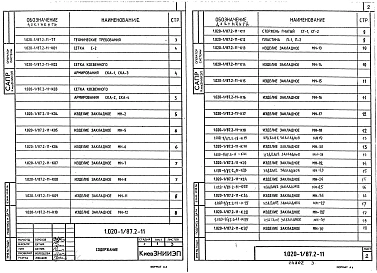 Выпуск 2-11 Колонны. Арматурные и закладные изделия. Рабочие чертежи