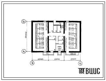 Типовой проект Б-2-200(114-52-198с) Хозяйственно-бытовые помещения,приспосабливаемые под ПРУ в подвале для 3этажного односекционного дома на 15 квартир, (убежище на 200 человек, размеры убежища 18,9м на 12м, режимы вентиляции 1,2).