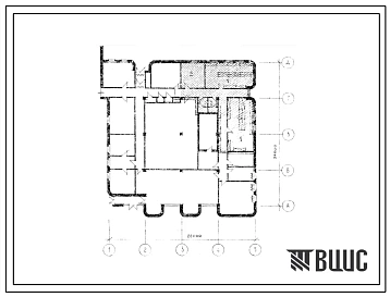 Типовой проект Б-3-150(264-22-14) Двойное использование помещений 1 этажа центральной сберегательной кассы на 25 сотрудников, (убежище на 150 человек, размеры убежища 24м на 24м, режимы вентиляции 1,2,3).