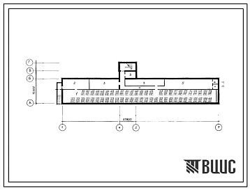 Типовой проект П-4-550(233-1-500.86) Помещения тира в подвале общеобразовательной школы на 18 классов (704 учащихся), (убежище на 550 человек, размеры убежища 57,6м на 15,3м, режимы вентиляции 1,2).