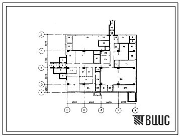 Типовой проект Г.2-IV-3.90 Заглубленное здания вспомогательного назначения, (размеры убежища 24м на 21м, режимы вентиляции 1,2).