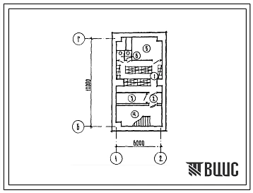 Типовой проект П-1-50(408-32-5.87) Помещения общественного назначения в подвале прачечной-химчистки спецодежды мощностью 500 кг в смену, (убежище на 50 человек, размеры убежища 12м на 6м, режимы вентиляции 1,2).