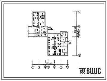 Типовой проект П-4-410(224-1-324) Хозяйственно-бытовые помещения в подвале средней школы на 10 классов (392 учащихся), (убежище на 410 человек, размеры убежища 41,9м на 33,3м, режимы вентиляции 1).