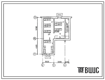 Типовой проект П-4-50(183-126.82.84) Хозяйственные помещения подвала с пятикомнатной квартирой типа 5Б, (убежище на 50 человек, размеры убежища 9,9м на 7,05м, режимы вентиляции 1).