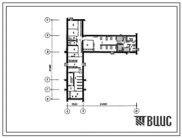 Типовой проект П-4-240(221-1-642.13.88) Хозяйственно-бытовые помещения в подвале средней школы на 12 классов (216 учащихся), (убежище на 240 человек, размеры убежища 57,2м на 31,2м, режимы вентиляции 1,2).