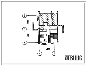 Типовой проект П-4-30(503-1-21с.83) Хозяйственно-бытовые помещения 1 этажа гаража профилакторием на 25 автомобилей, (убежище на 30 человек, размеры убежища 12м на 6м, режимы вентиляции 1,2,3).